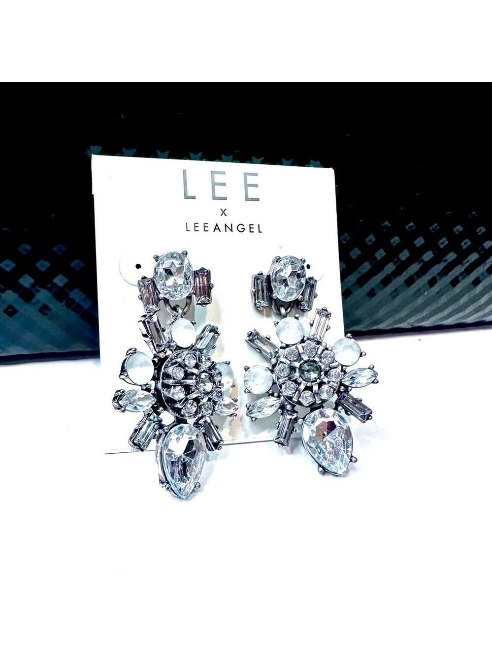 LEE ANGEL for NEIMAN MARCUS | Crystal Statement Party Earrings | NWT